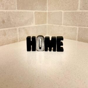 אותיות HOME מיני שחור/כסף