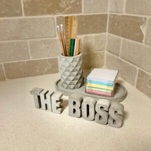 מארז מתנה למנהל THE BOSS בטון אפור