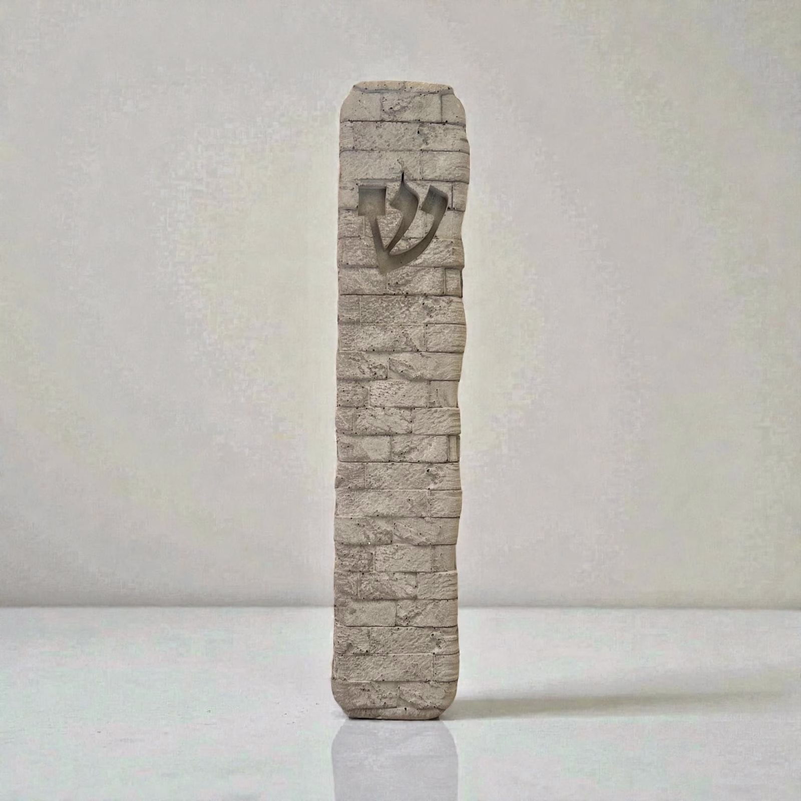 בית מזוזה "אבן ירושלמי" אפור- גדול